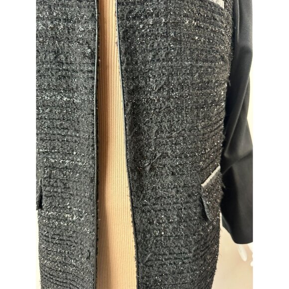 Chicos Open-Front Black Tweed Jacket Sz 2 - Picture 6 of 16